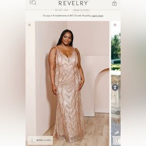 Revelry Camilla rose gold size 14